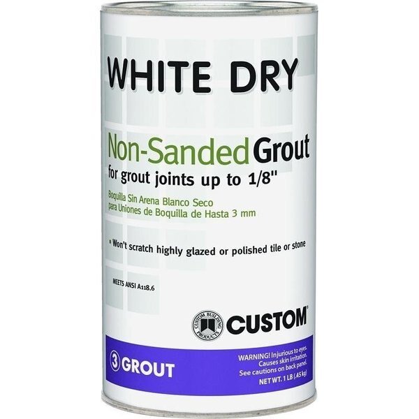 Polymer Modified Grout, Powder, Characteristic, White, 1 lb Can, Custom Building Products, Mfr#: WDG1-6